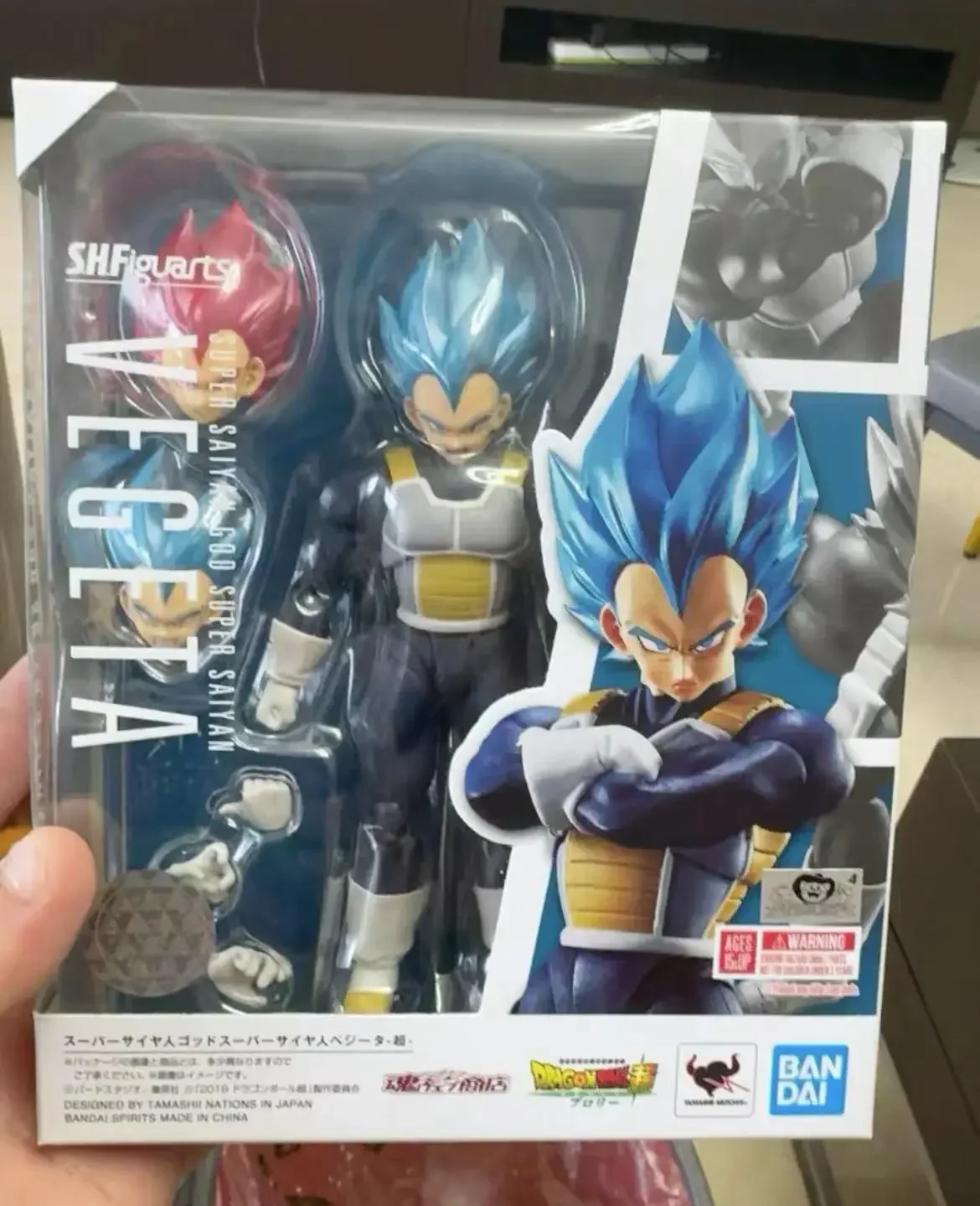 In Stock Original SH Figuarts SHF God Vegeta Beget Figura Pvc Action Figure Model Anime Toy 1/12 Gift Blue Hair Red