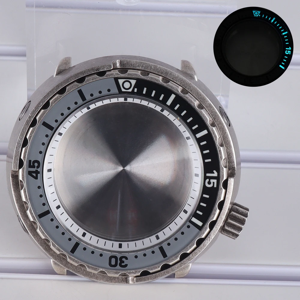 200 متر الغوص 47 مللي متر حافظة ساعة من الفولاذ المقاوم للصدأ C3 مضيئة ل Seiko NH35 NH36 NH34/38 حركة التونة المعلبة SKX Mod استبدال أجزاء #3