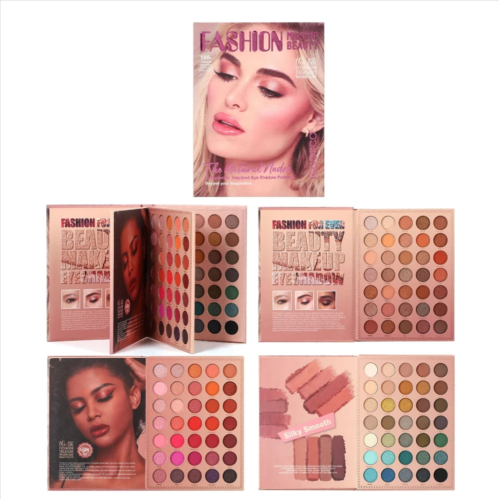 

105 Colors Fashion Beauty Magazine Design Big Matte Eyeshadow Palette Book Highlight Blush Concealer Pigment Professional Makeup