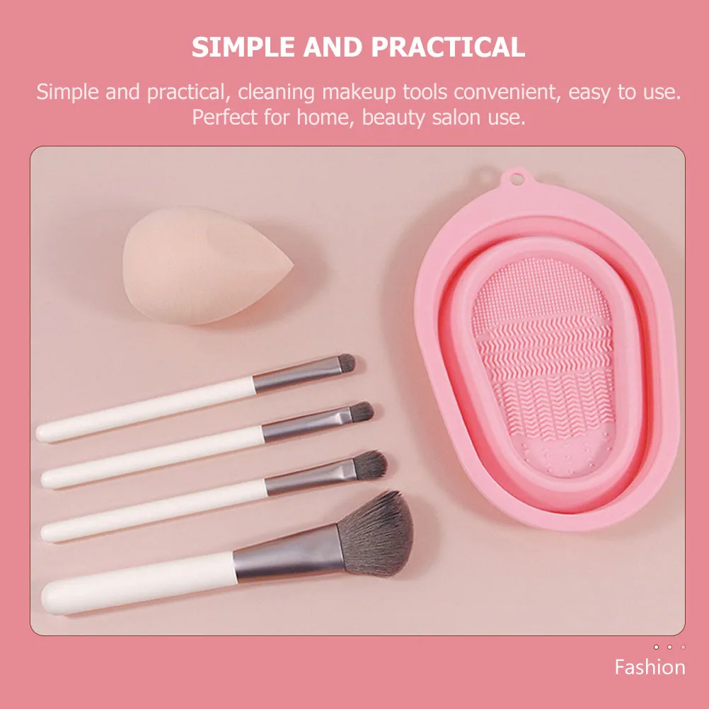 

2pcs Makeup Brush Cleaning Pad Silicone Foldable Scrubber For Beauty Tools Cleaner At Home Salon Use Brushes Washer Mat