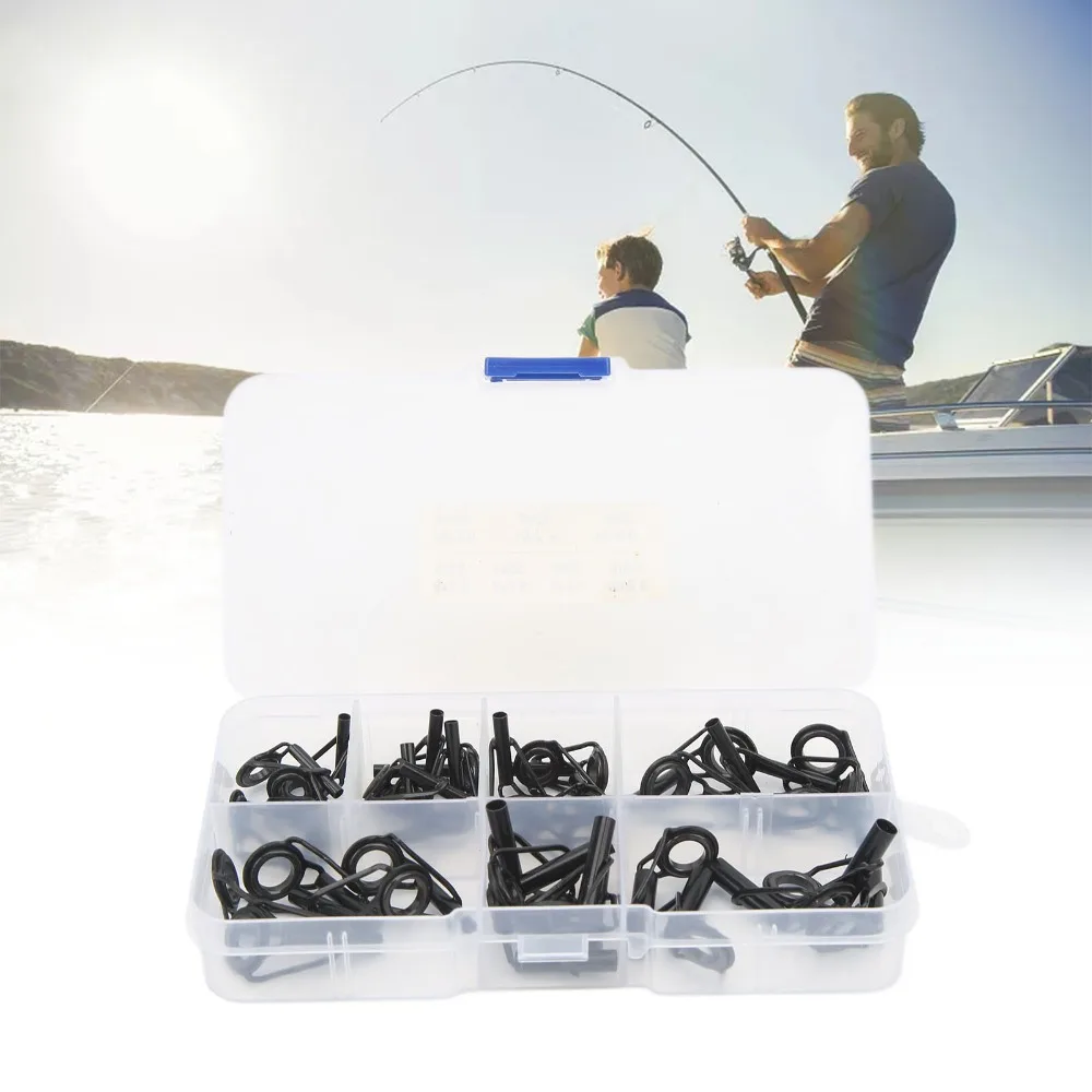 35 قطعة الفولاذ المقاوم للصدأ ، السيراميك الصيد رود تلميح طقم تصليح 7 أحجام الأسود قصبة صيد خشبية طقم تصليح الصيد رود العيينة طقم تصليح #3