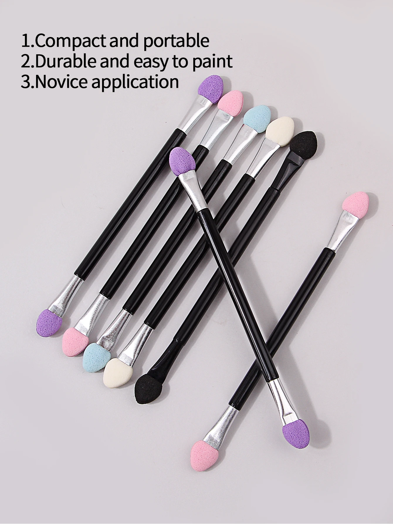 50/10PCS Professional Sponge Stick Eyeshadow applicator Makeup Brush Double head Eyeshadow Brush Mini Portable Sponge nail brush