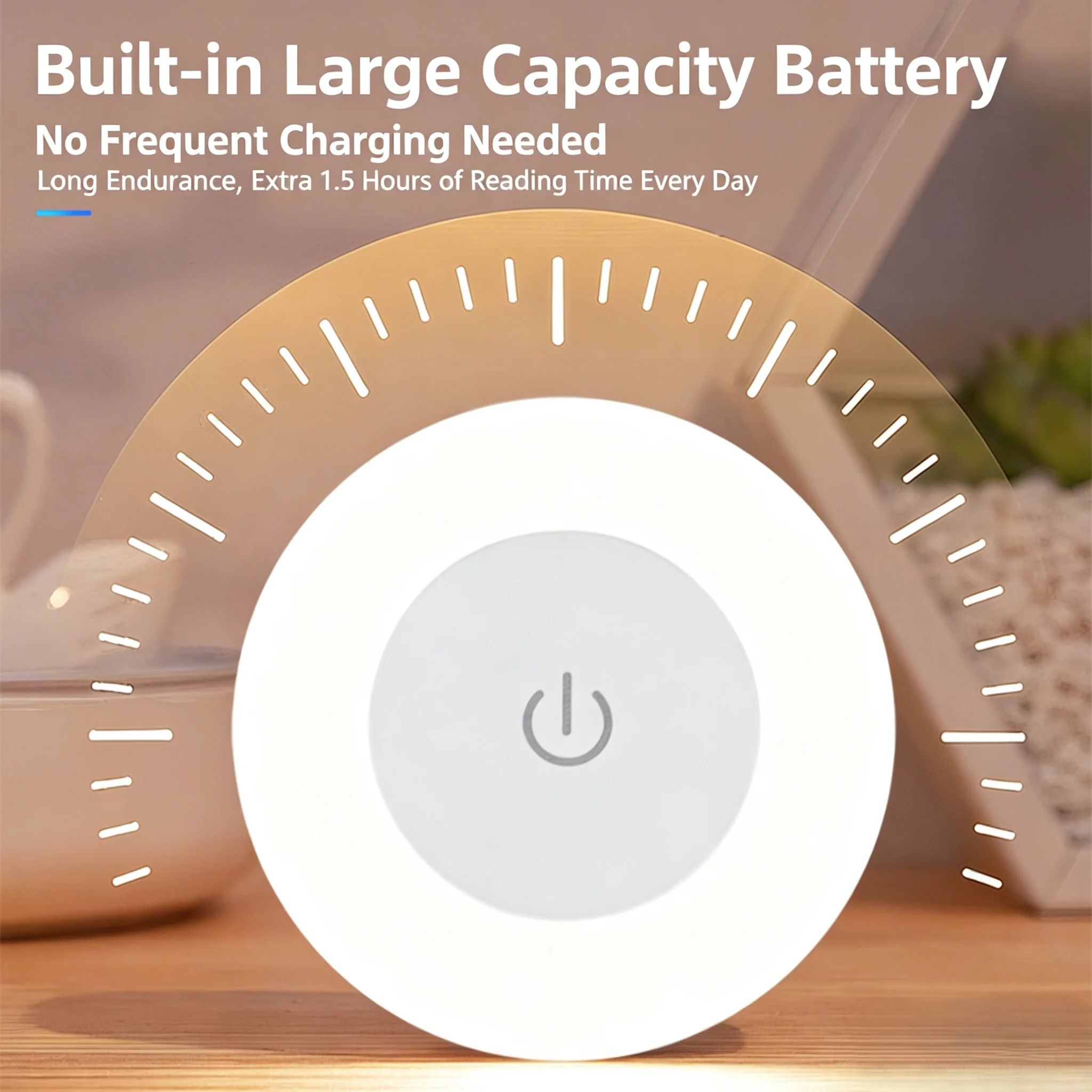 HOMEFISH LED Touch Sensor Night Light USB Rechargeable Magnetic Round Wall Lamp Portable for Bedroom Aisle Lighting