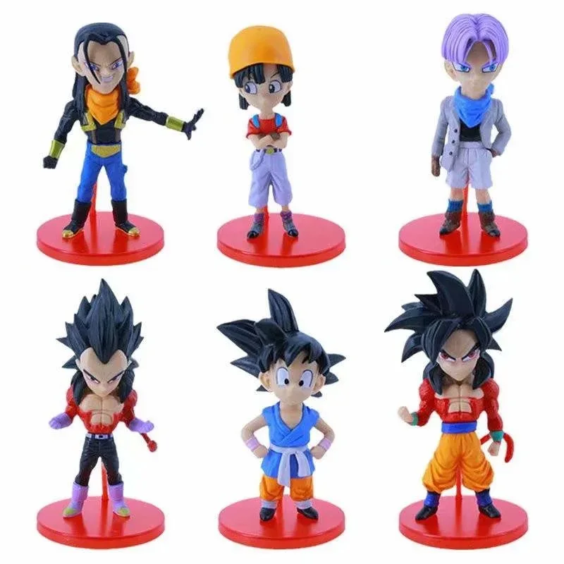 Anime Dragon Ball Super Saiyan 4 Son Goku Trunks Bulma Vegeta PVC Action Figure Statue Collection Model Kids Toys Set Doll Gifts