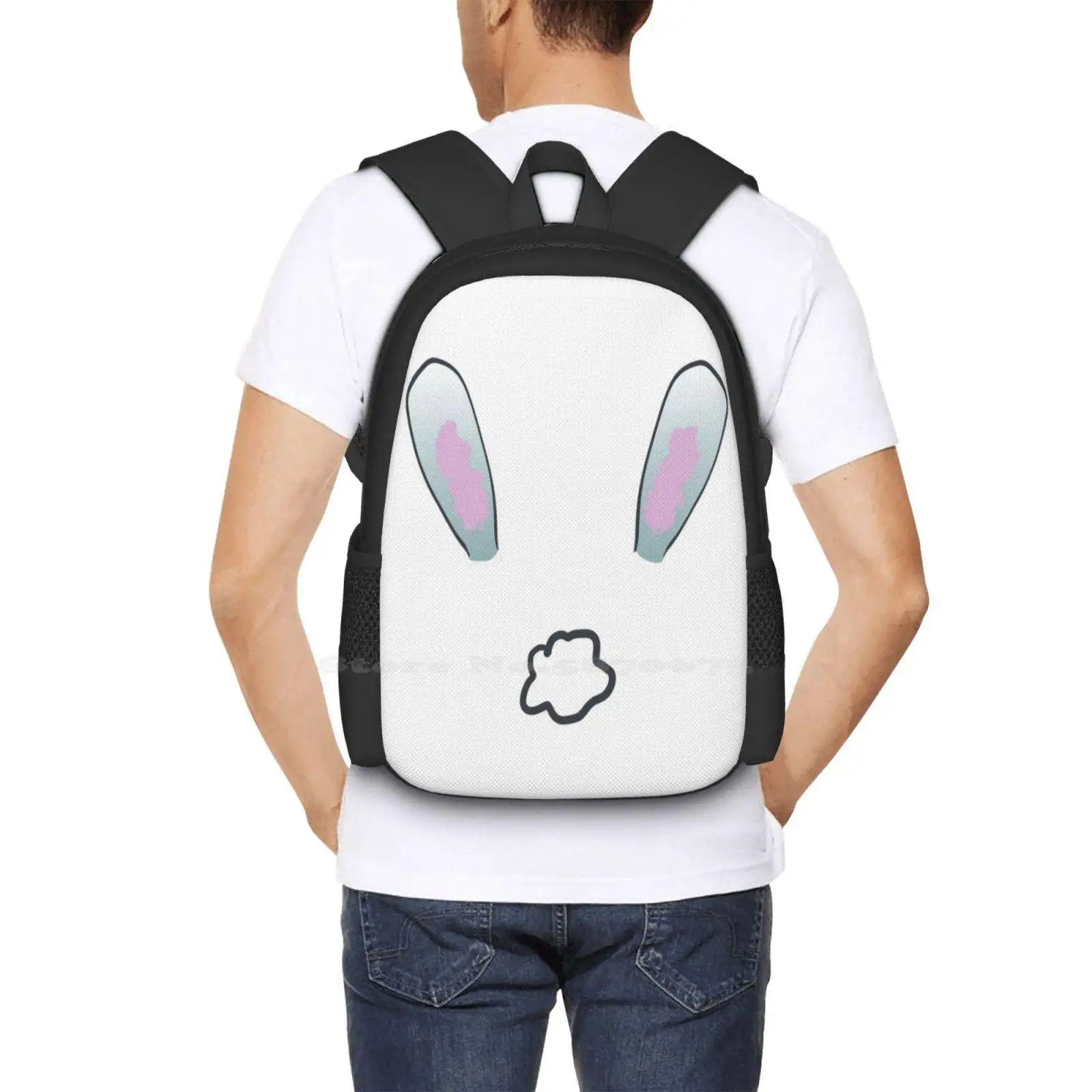 Oh How Cottontail Fashion Pattern Design Travel Laptop School Backpack Bag Ohhow Woww Virtual Bunny Ears Cottontail