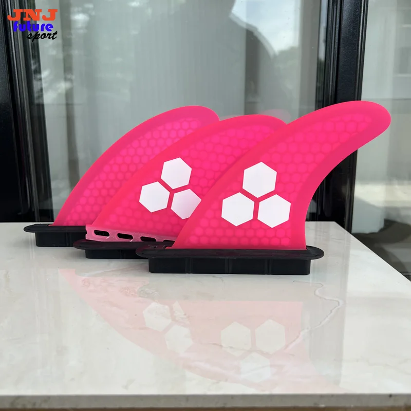 JNJ Future Fiberglass Pink Surfboard Fin Mf Medium And Large Thruster Template Mick Fanning