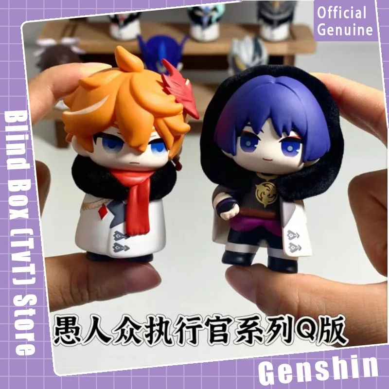 حقيقية Genshin Heydolls Fatui Harbingers Q نسخة سلسلة صندوق أعمى دمية صغيرة جمع سطح المكتب زخرفة موضة الاتجاه هدية #2