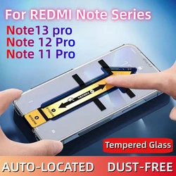 For Redmi Note 14 13 Pro 12 Turbo 11t 11e11 Plus 10 9 9s 8 5G Tempered Glass Screen Protector Easy Install Auto-Dust Removal Kit