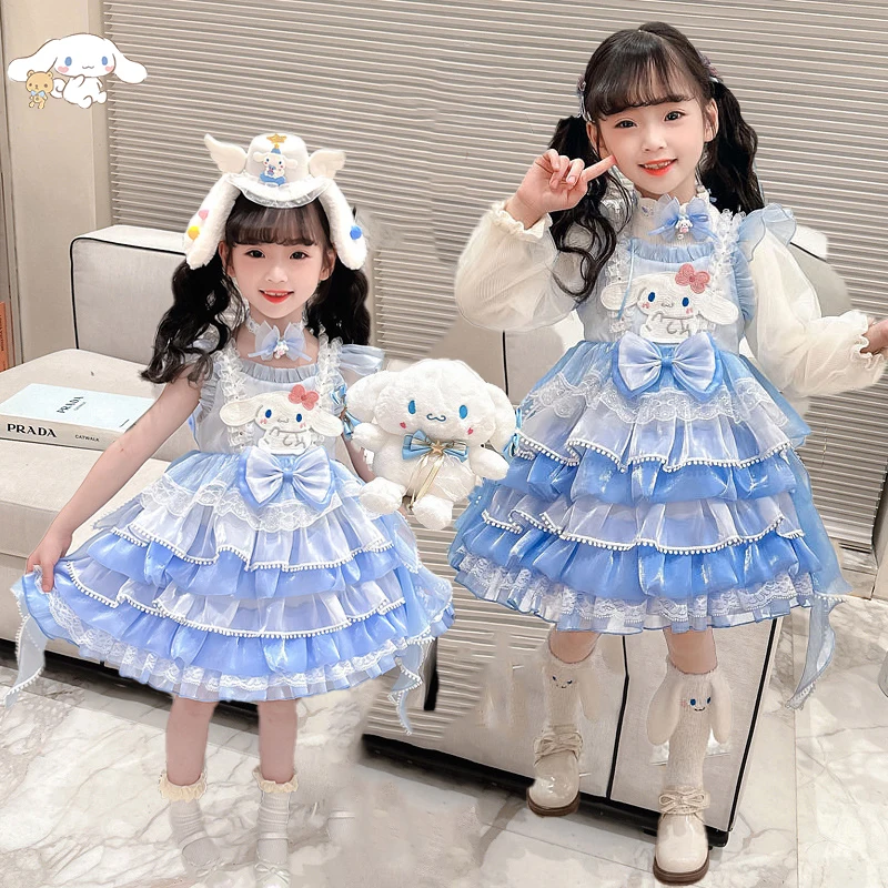 

Kawaii мультфильм Cinnamoroll платье принцессы новое детское платье принцессы Лолиты для девочек бал на день рождения вечернее платье Рождественский подарок