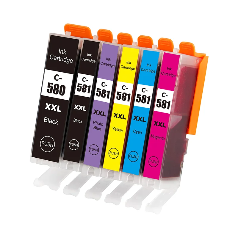 Cartouche d'encre Compatible pour Canon PGI-580 CLI-581 PGI580XL BK, pour Canon PIXMA TS705 TR7550 TR8550 TS6150 TS6250 TS6350 TS8150