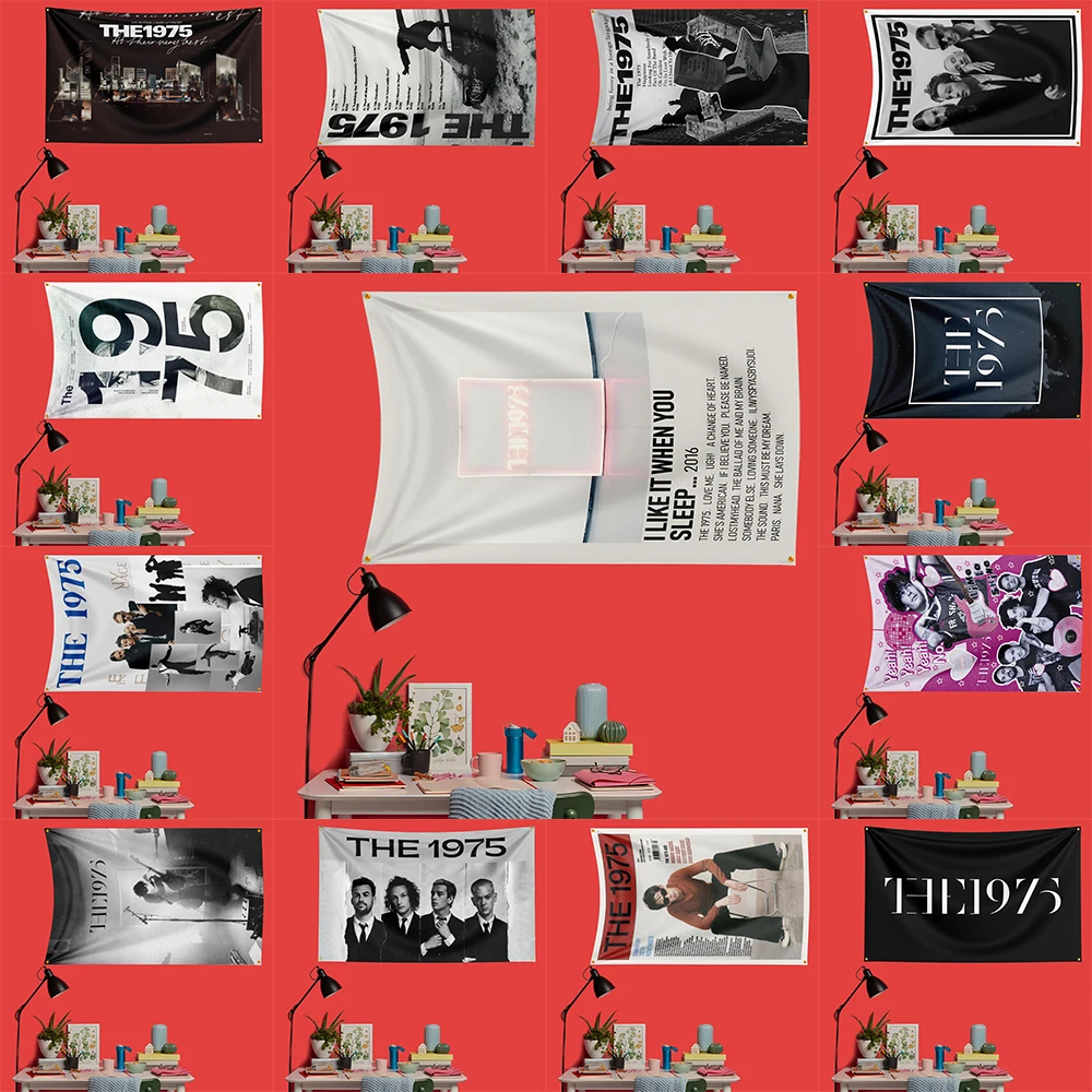 The 1975 Indie Pop Flag 3x5 FT 90x150cm Polyester Decorative Banner Tapestry For Music Fans Bedroom Wall Decoration