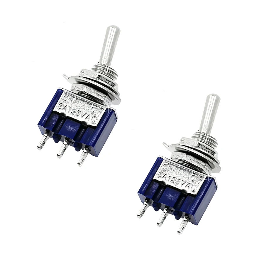 100PCS/Lot MTS-102 Mini Toggle Switches 6A/125VAC ON-ON 3Pin SPDT
