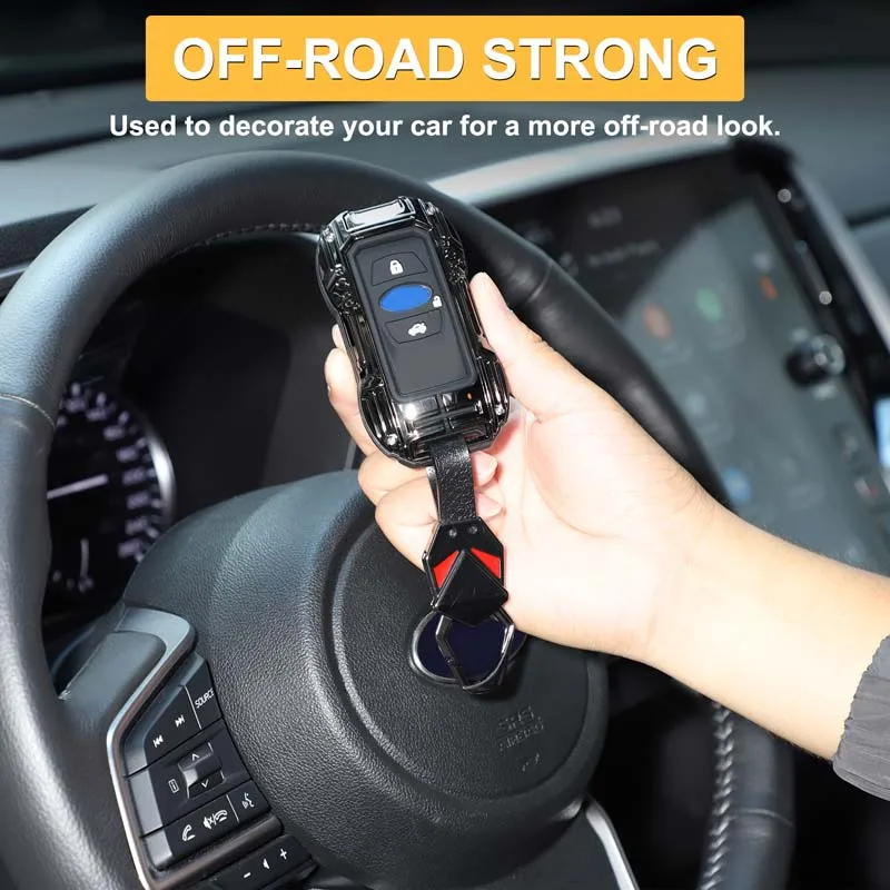 For 2019-2026 Subaru Forester/Xubao/BRZ/Outback/Legacy/XV Zinc Alloy Black Car Key Case Key Cover Auto Accessories (3 Buttons) view 2
