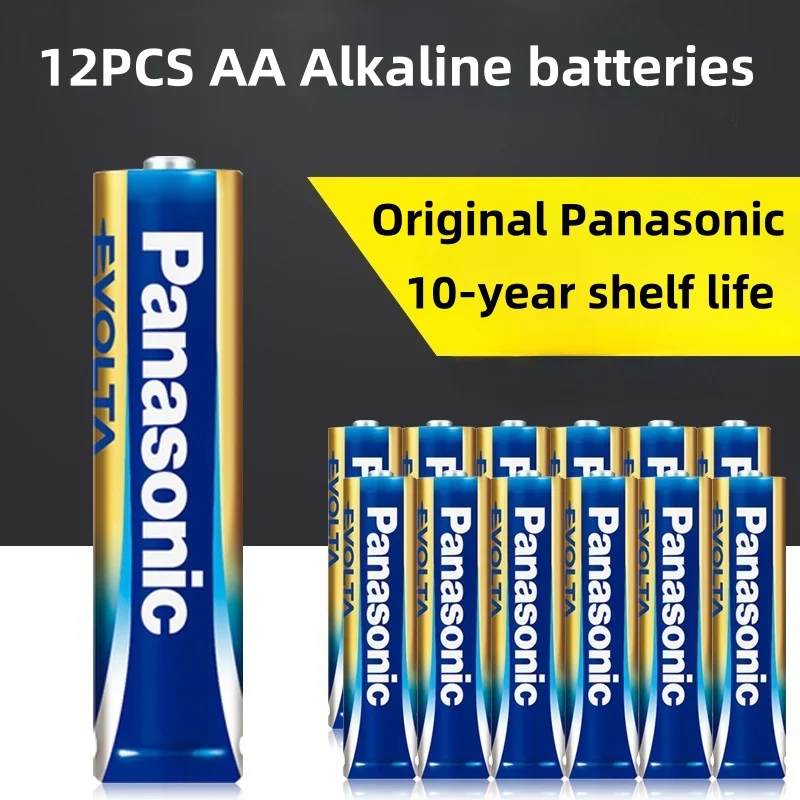 

12 шт. Panasonic AA 1,5 В щелочные сухие батареи, подходящие для цифровых камер, фонариков, проигрывателей компакт-дисков, беспроводных мышей и т. д.