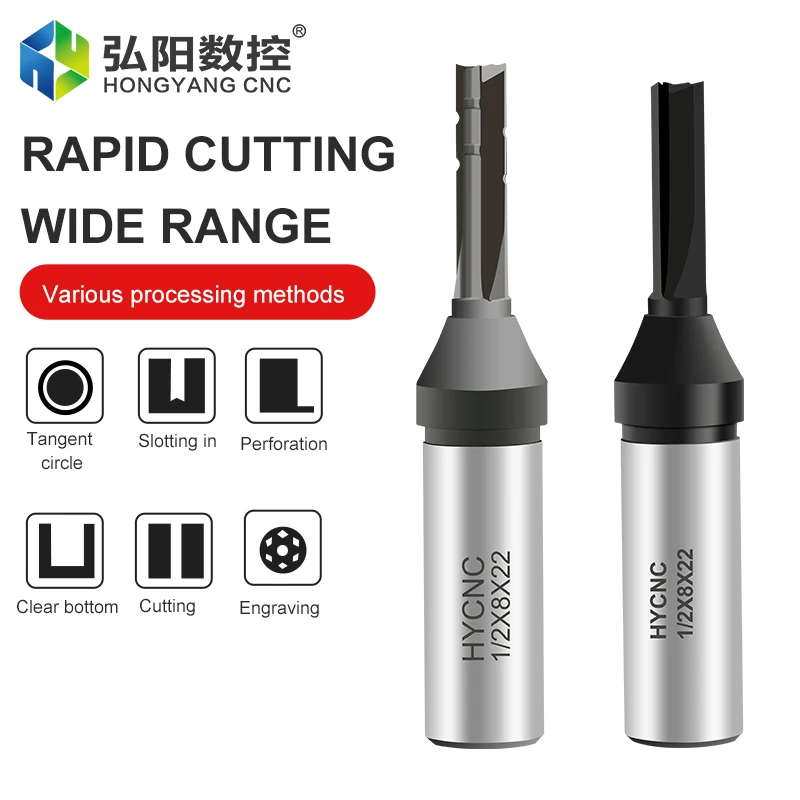 เครื่องกัด CNC ด้าม12.7มม. 3ช่อง TCT ตัดขอบแนวตั้งสำหรับดอกสว่านแกะสลักเราเตอร์ไม้ CNC