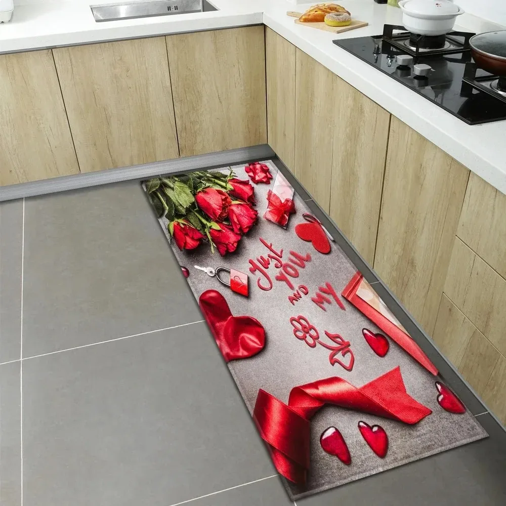 Valentinstag-Teppich Liebesherz-Teppich Fußmatte Läufer Teppich Küchenteppich für Wohnzimmer Teppich für Schlafzimmer Badezimmermatte Teppich