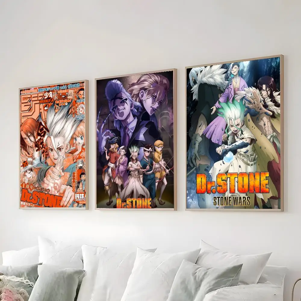 D-Dr. STONE Poster High-definition waterproof poster stickers, suitable for bedroom, living room, home decoration