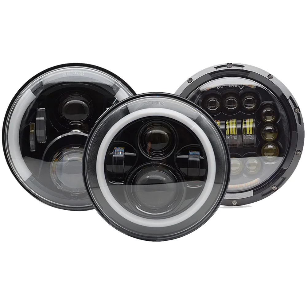 2Pcs 7inch Round Led Headlight 7