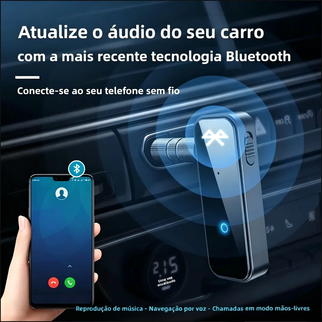 2‑in‑1 Bluetooth 6.0 Transmitter Receiver 3.5mm AUX Audio Adapter Wireless Hands‑free Call Car Bluetooth Adapter for Car TV Spea