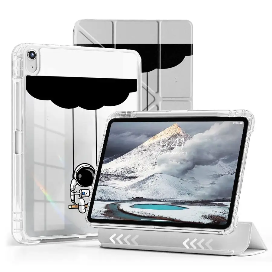 

Чехол для планшета iPad 11-го, 10-го, 9-го, 8-го, 7-го поколений, 12.9 дюймов, Mini 6, 7, Air 4, 5, M3, M2, M4, 11 дюймов Pro 2025, чехол-подставка Y-Fold Cartoon Line