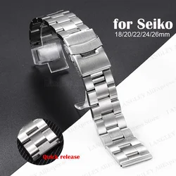 Solid Stainless Steel for Oyster Watch Strap for Seiko SKX007/009 Straight End Driver Bracelet 18/20/22/24/26mm for CASIO Band