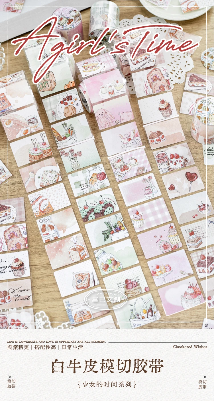 Journal GO 5cmx2m The Maiden's Hour Vintage Floral Sticker Tape Weißes Kraftpapier Dekorative Aufkleber für Scrapbooking Journal – Detail 1