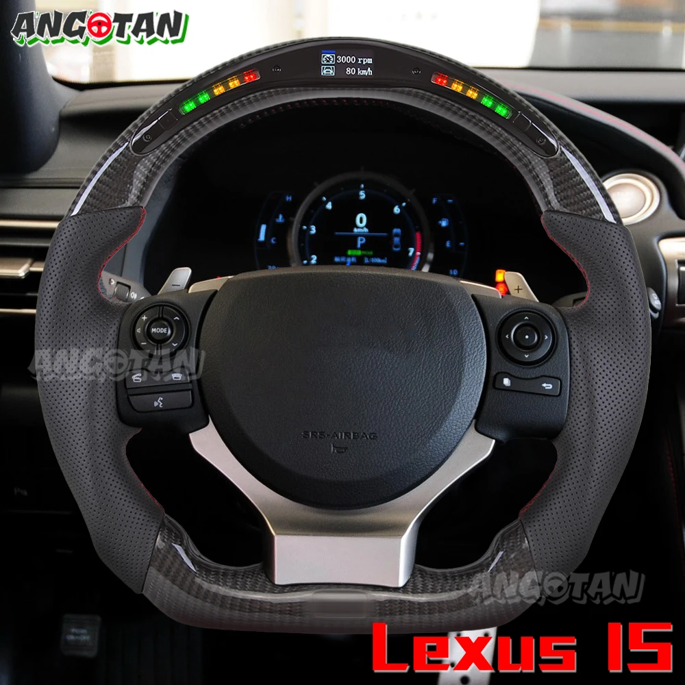 

LED Carbon Fiber Car Steering Wheel Fit For 2014+ Lexus 3IS/4IS/RC/GSF CT 2013 Customized