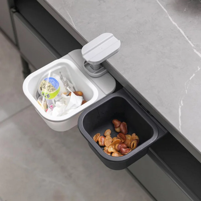 Trash Tray Rotation Desk Dustbin Small Size Widely Applied  Useful Plastic Under Table Trash Tray Desk Trash Can