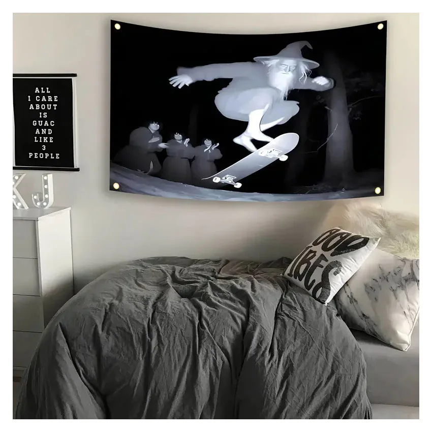 معالج لوح التزلج العلم راية 3X2FT البوليستر المطبوعة السيارات المرآب الديكور في الهواء الطلق نسيج مع الحلقات النحاسية