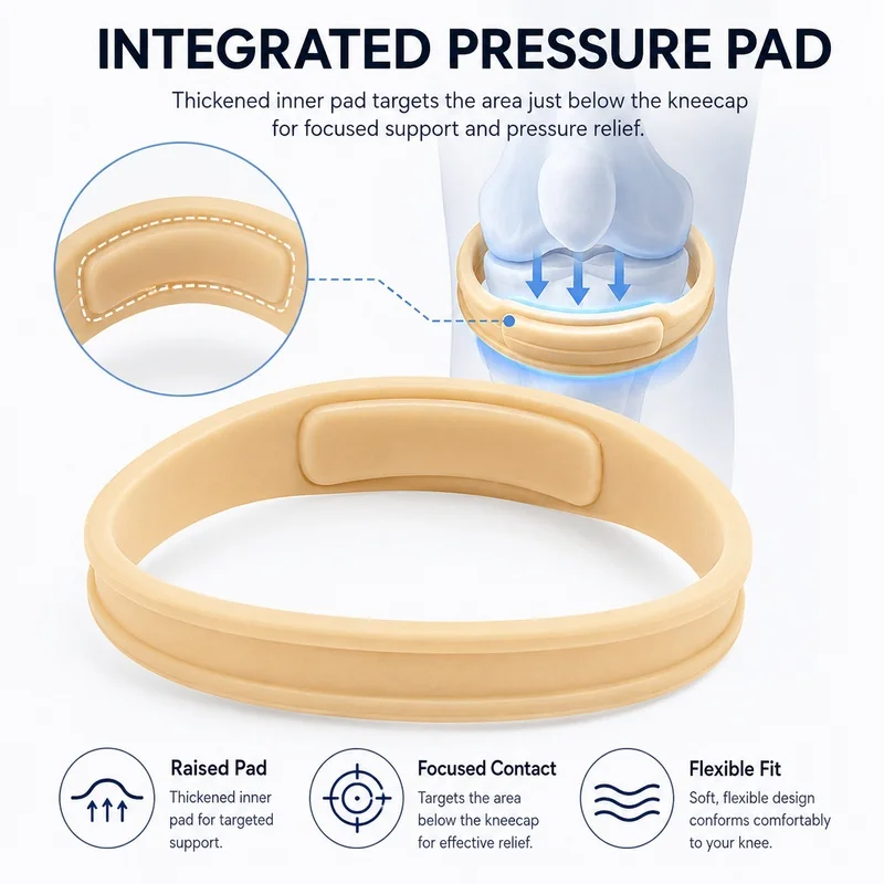 Patellar Knee Strap With Pressure Pad Elastic Sports Knee Support Band For Running Basketball Hiking Fitness