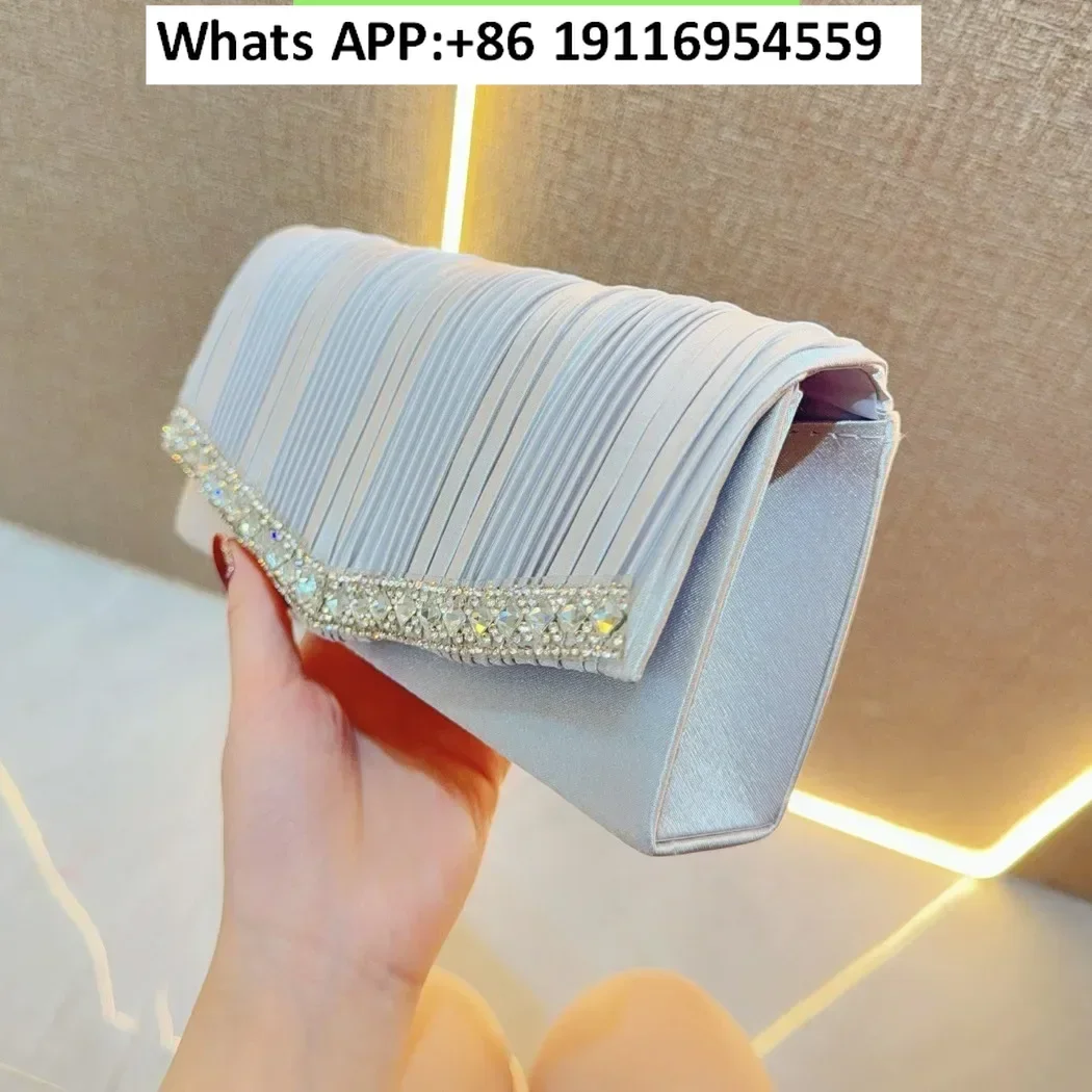 

Water Diamond Sparkling Women's Handheld Bag Chain Strap Diagonal Cross Evening Dress Bag Bridal Banquet Bag