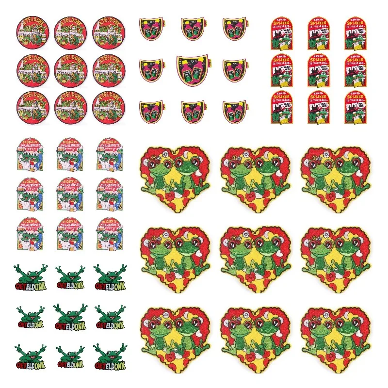 

10Pcs/Lot Oeteldonk Carnival Patches on Clothes Thermoadhesive Embroidered Patches for Clothing Iron on Patches for Hat