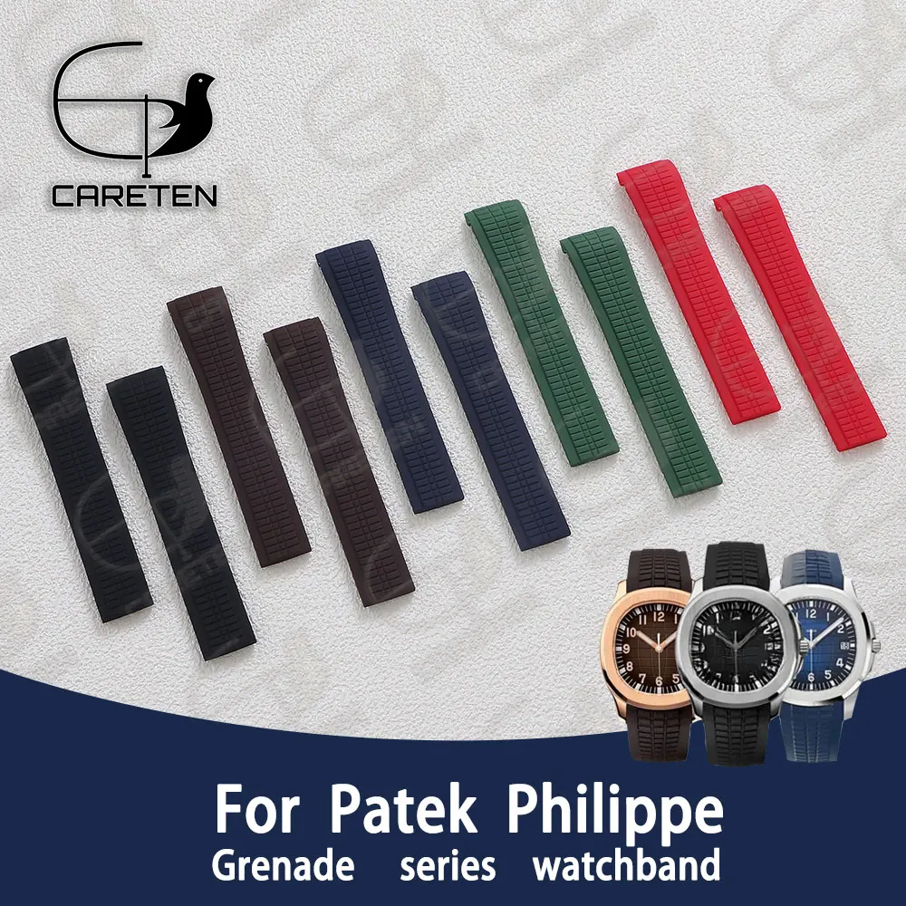 For Patek Philippe Grenade  Rubber Watch band 21mm Black Replace Original Aquanaut 5167 5164 Waterproof PP Silicone Watch Strap