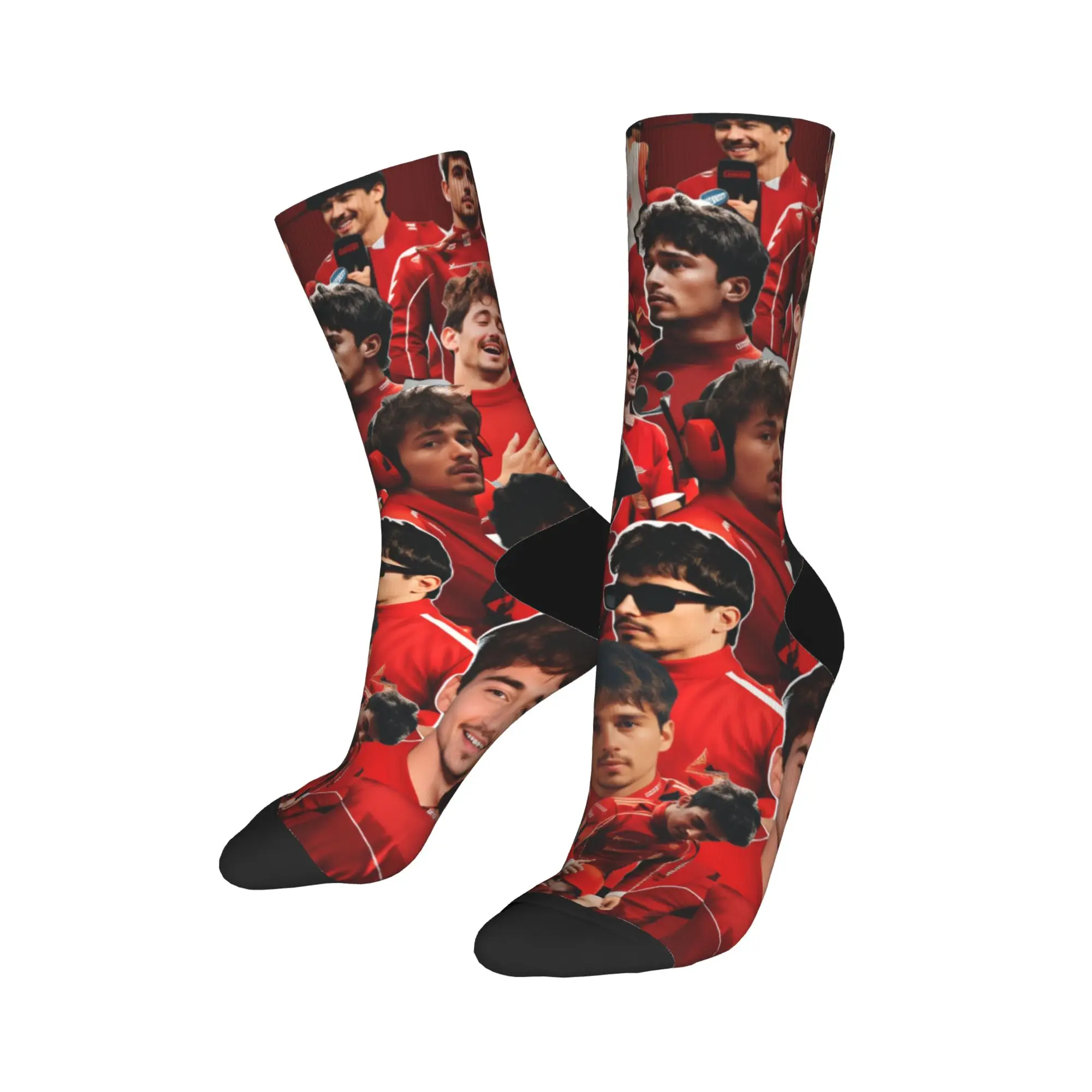 Couple Socks Charles Leclercs  Stockings Anti-Slip Soft Breathable Socks Spring Gothic Graphic Skateboard Socks