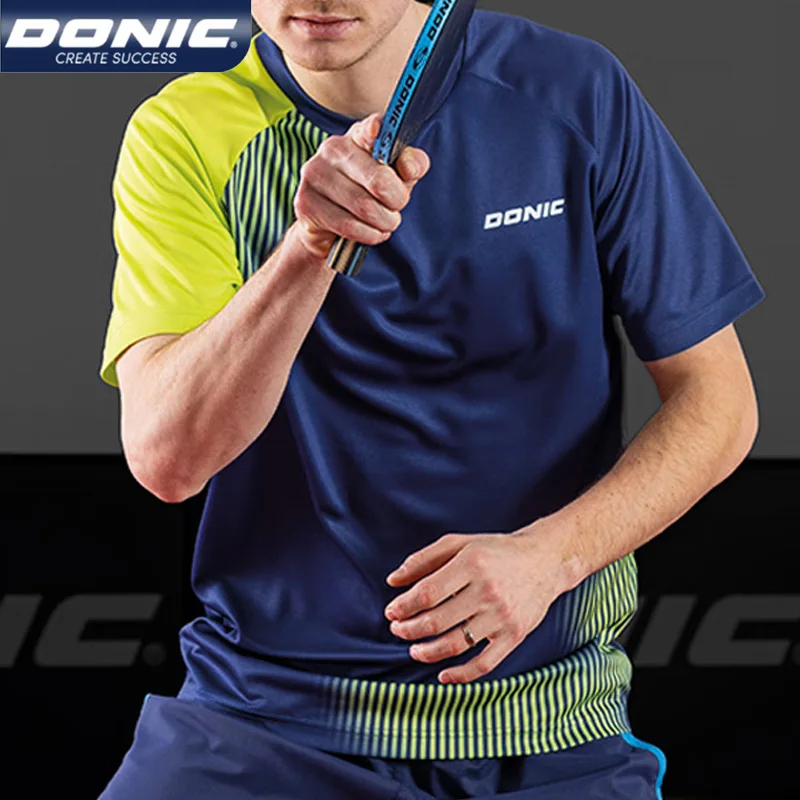 DONIC camiseta de tenis de mesa para hombre y mujer, camisa deportiva de secado rápido, transpirable, manga corta, Ping Pong