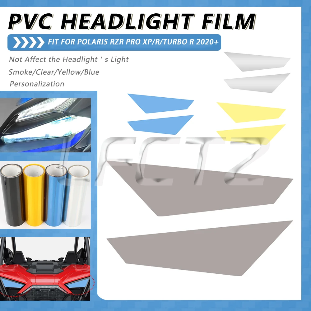 UTV Front Lights Scratch Resistant Tint Film Clear Headlight Protection Film Fit for Polaris RZR PRO XP/PRO R/Turbo R 2020-2024