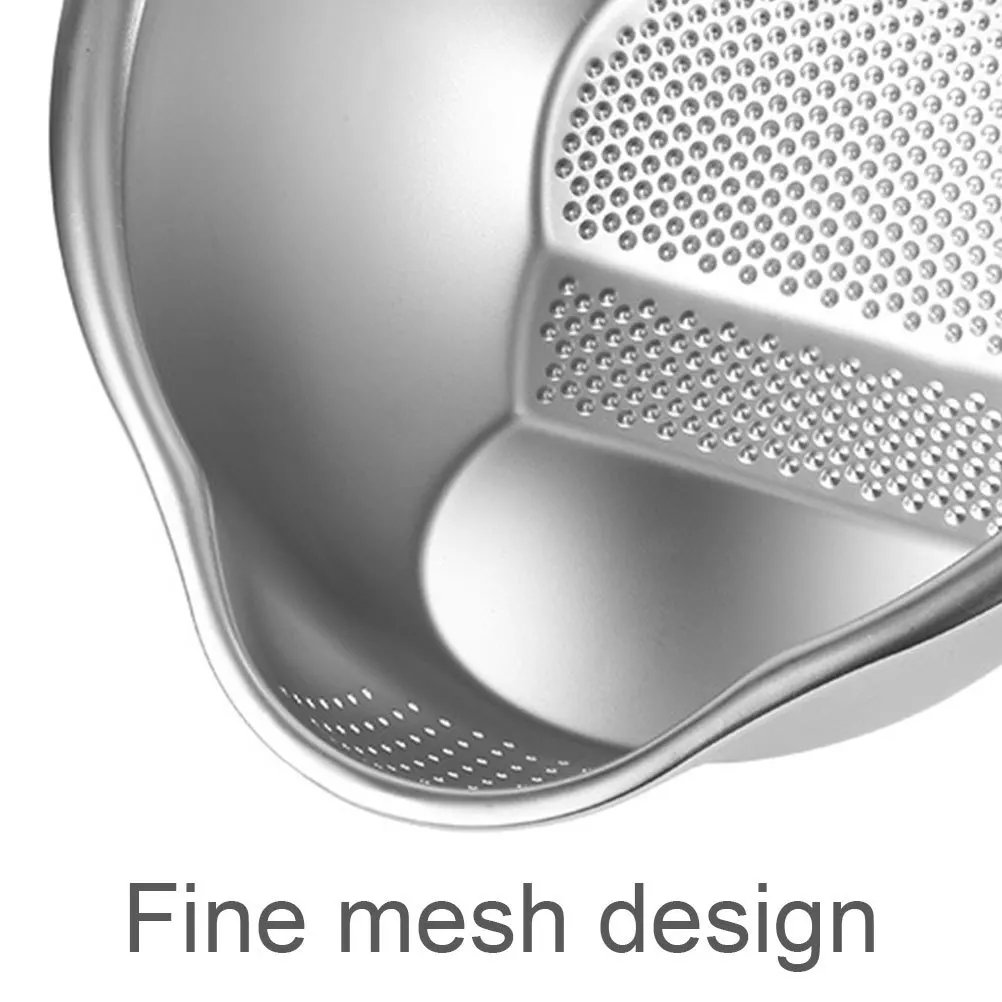 

2Pcs Stainless Steel Rice Washer Basket Fine Mesh Strainer Colander Bowl Vegetable Fruit Washing Drainer Kitchen Household Drain