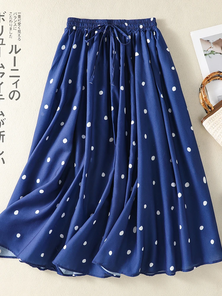 A-Line Skirt Midi - Jupe midi polyvalente à imprimé pois