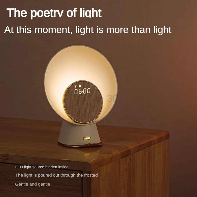 KAWOO Multifunction Wireless Charger Bluetooth Speaker For IPhone 13 14 Smart Alarm Clock Time Display with Sensor Control Light