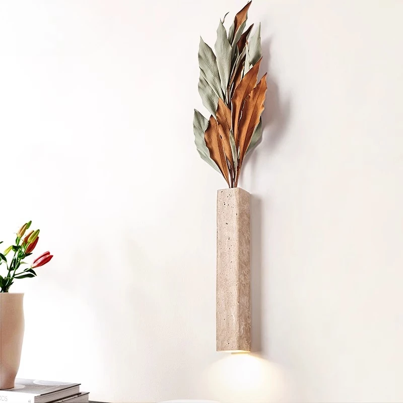 

Art flower wall lamp medieval wabi wind bedroom bedside retro cream wind living room wall creative decorative