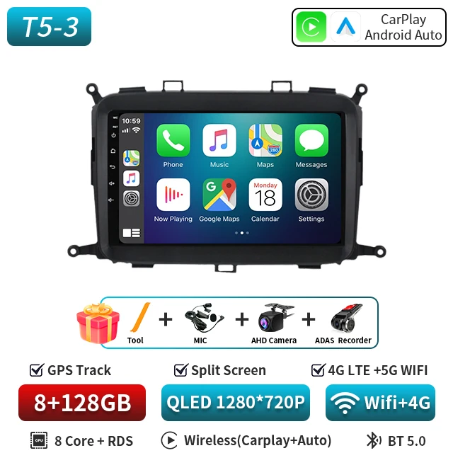 Android 16 WIFI + 4G Auto Carplay GPS Voor Kia Carens 2013 2014 2015 2016 2017-2019 Auto Radio multimedia Speler Navigatie Stereo
