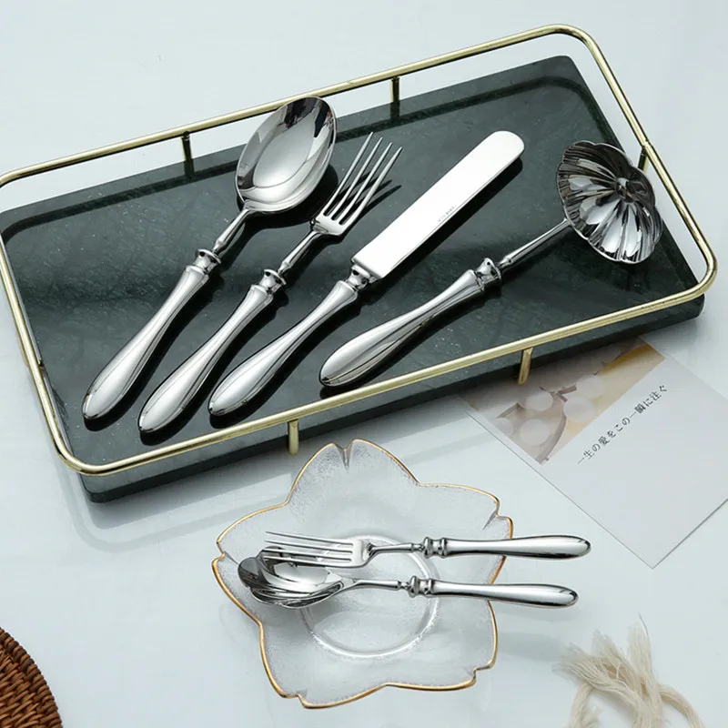 Luxury Gourd 304 Stainless Steel Cutlery Set Heavy Hotel Complete Table Top Items Wedding Holiday Gift for Coffee Tea Dessert