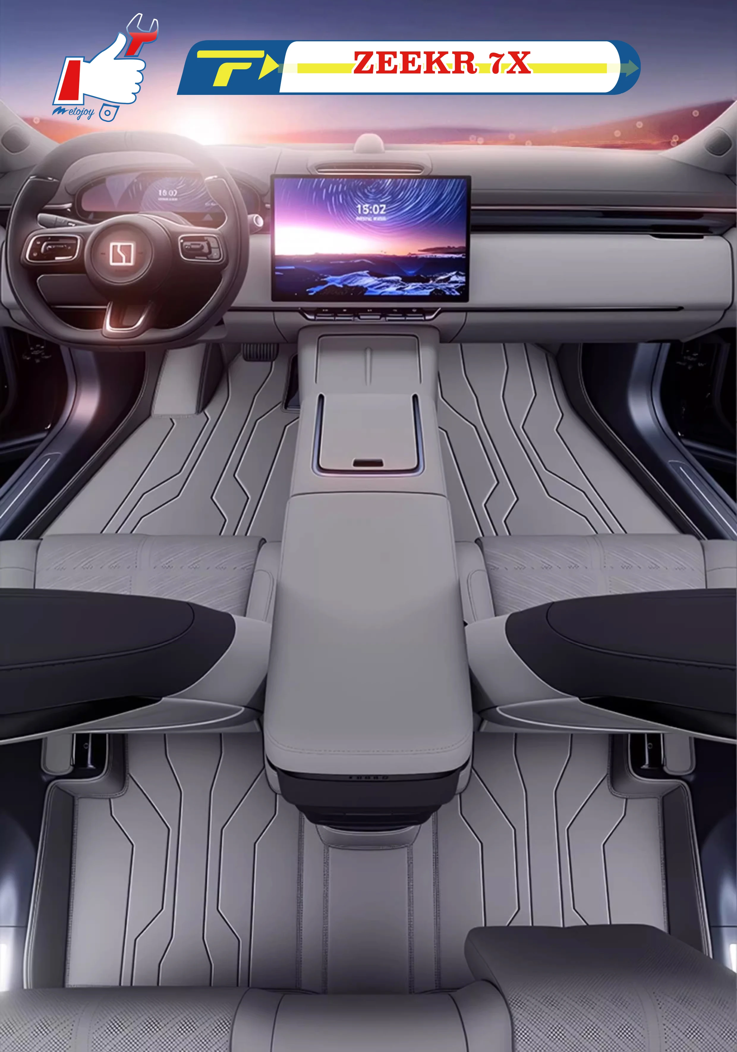 

Автомобильный напольный коврик с левым рулем для ZEEKR 7X 2024-2025, коврик для ног с полным солнцем, напольный ковер, водонепроницаемый коврик