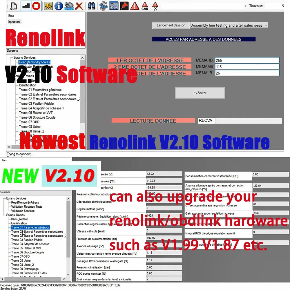 Najnowsze oprogramowanie Renolink V2.10 dla Renault V1.99 V1.87 Upgrade OBD 2 OBD2 Car Diagnostic Tool ECM UCH Key ECU Programmer Tools