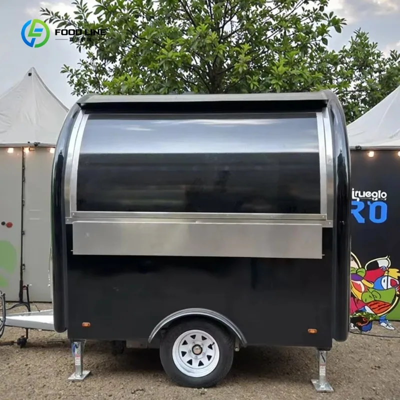 Full Kitchen Towable Fast Food Trailer with Toilet for Snack Factory Commercial Delivery Custom