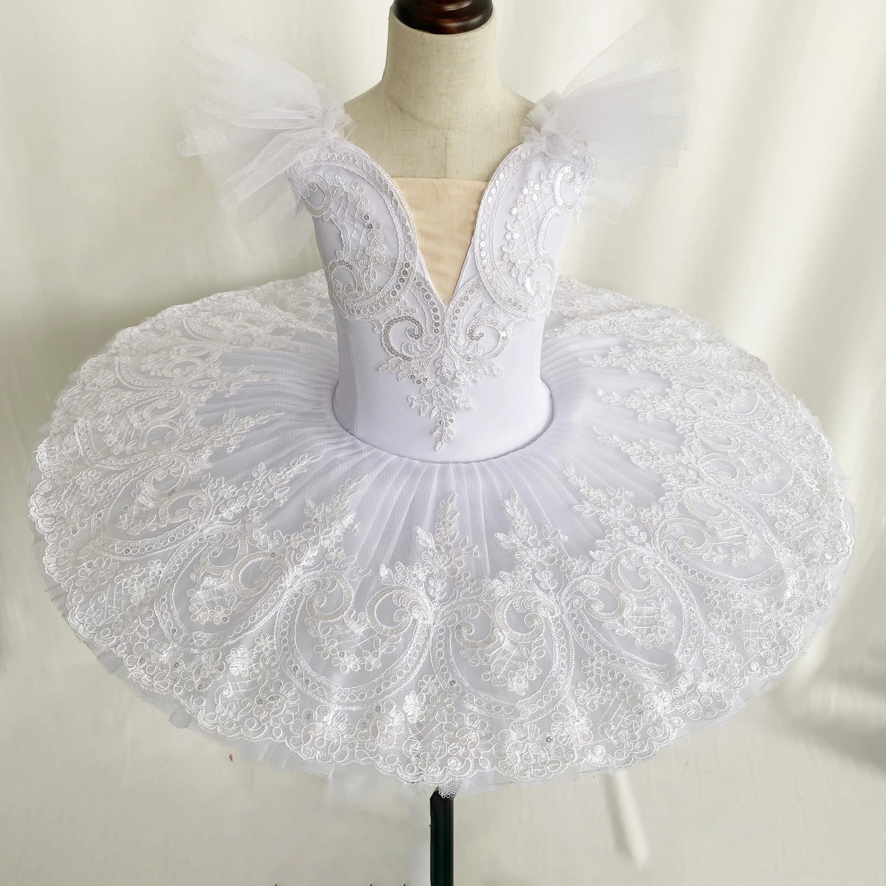 Professional Ballet Tutu Girls White Red Pancake Tutu Ballerina Party Dress Adult Women Child Kids Ballet Dance Costume