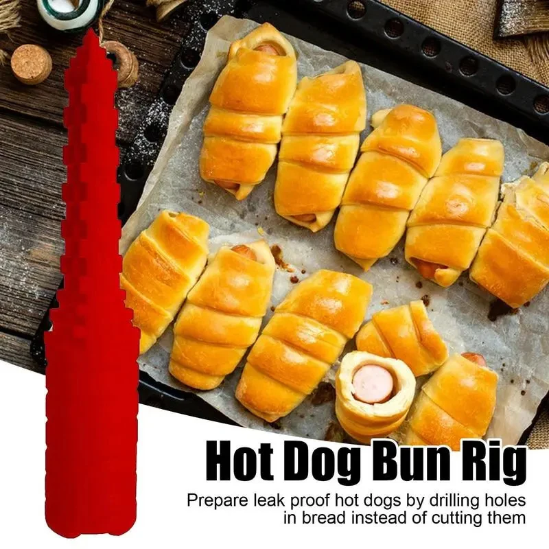 Grilling Hotdogger Cutting Bread Tool Drill a Hole Hot Dog Bun Driller BBQ Leakproof hotdogs Sausages