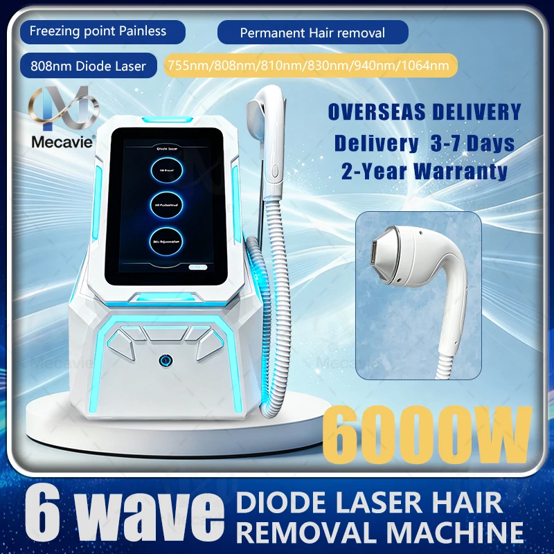 2026 Newly Upgraded Sapphire Ice Cooling Diode Laser Beauty Machine 6 Wavelengths 10 Bars FAC Skin Care Body Hair Management