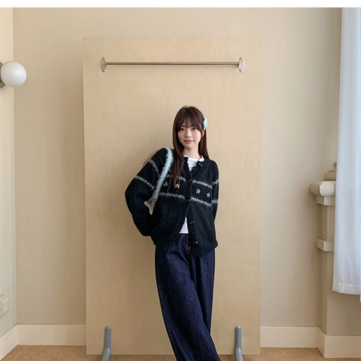 الغابات نمط الجاكار محبوك سترة معطف المرأة الخريف والشتاء تنوعا سترة سترة Laid-الظهر نمط سترة فضفاضة #5