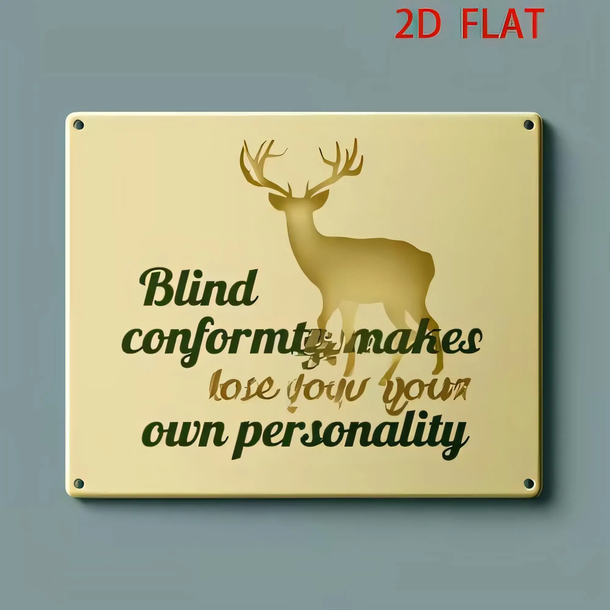 Tin Sign Funny Deer Quote Blind Conformity Makes Lose Your Own Personality Vintage  Metal Wall Plaque for Cabin Lodge Farmhouse